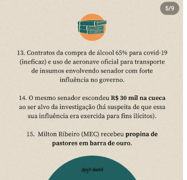 LISTA DE CASOS DE CORRUPÇÃO DO GOVERNO BOLSONARO