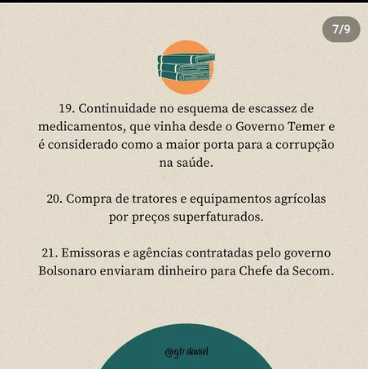 LISTA DE CASOS DE CORRUPÇÃO DO GOVERNO BOLSONARO