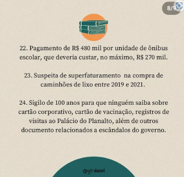 LISTA DE CASOS DE CORRUPÇÃO DO GOVERNO BOLSONARO