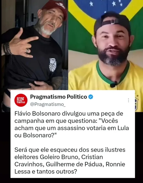 Card de rede social com trecho de campanha e comentário satírico sobre eleitores.