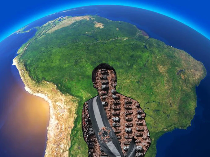 Ilustração satírica do acervo Broxonaro sobre a política brasileira