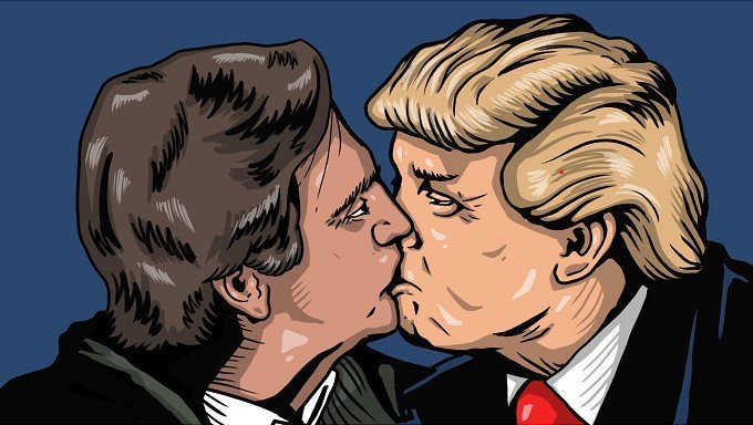 Charge — Bolsonaro e Trump