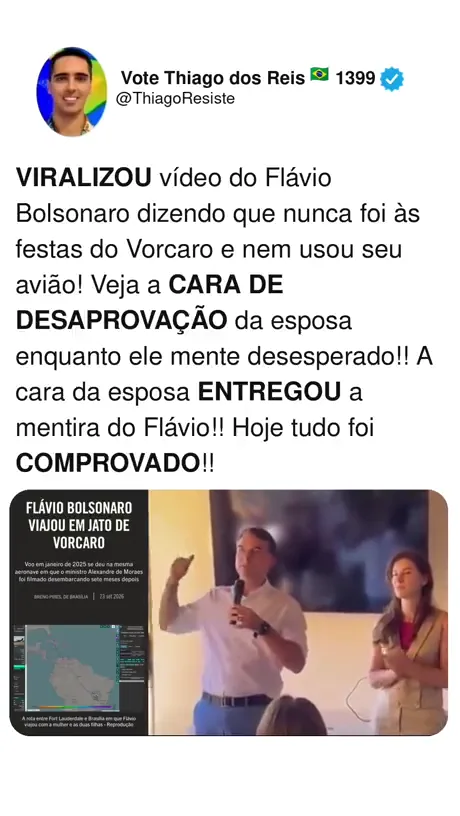 Prévia: Flávio Bolsonaro, Daniel Vorcaro, festas e viagem de avião